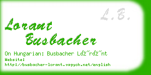 lorant busbacher business card